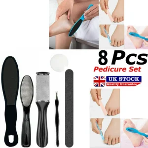 8Pcs Foot Rasp File Scrubber Hard Dead Rough Skin Callus Remover Set Pedicure