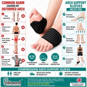 Elastic Arch Support Wrap for Flat Feet, Arch Pain Plantar Fasciitis Relief
