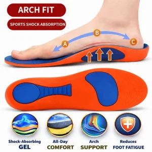 Orthotic Insoles for Arch Support Plantar Fasciitis Flat Feet & Heel Pain | 5-12